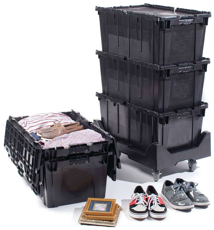 Stackable eco-friendly reusable moving bins